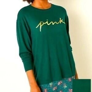 Victoria Secret PINK- Green w/Gold Logo Long Sleeve
Cozy Top Size Large
